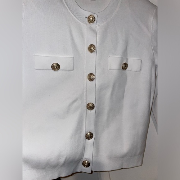 New! L'Agence Cardigan Toulouse in Ivory with Gold Buttons 🤍 XS! Sold Out! - Picture 14 of 16